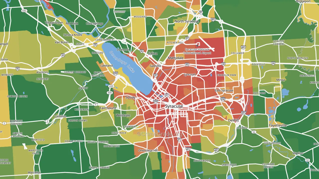 Onondaga County, NY Map of Assault Rates