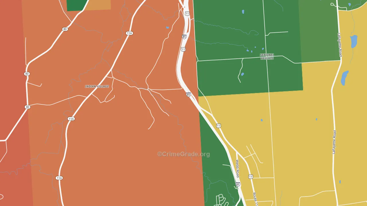 Onondaga, NY Map of Assault Rates