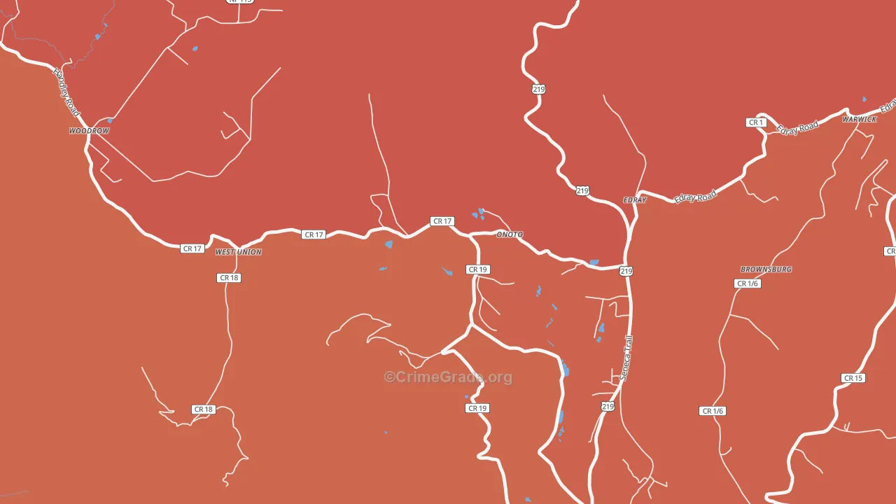 Onoto, WV Map of Assault Rates