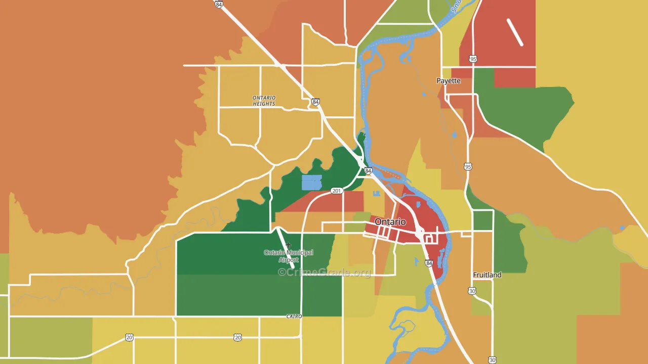 Ontario, OR Map of Assault Rates