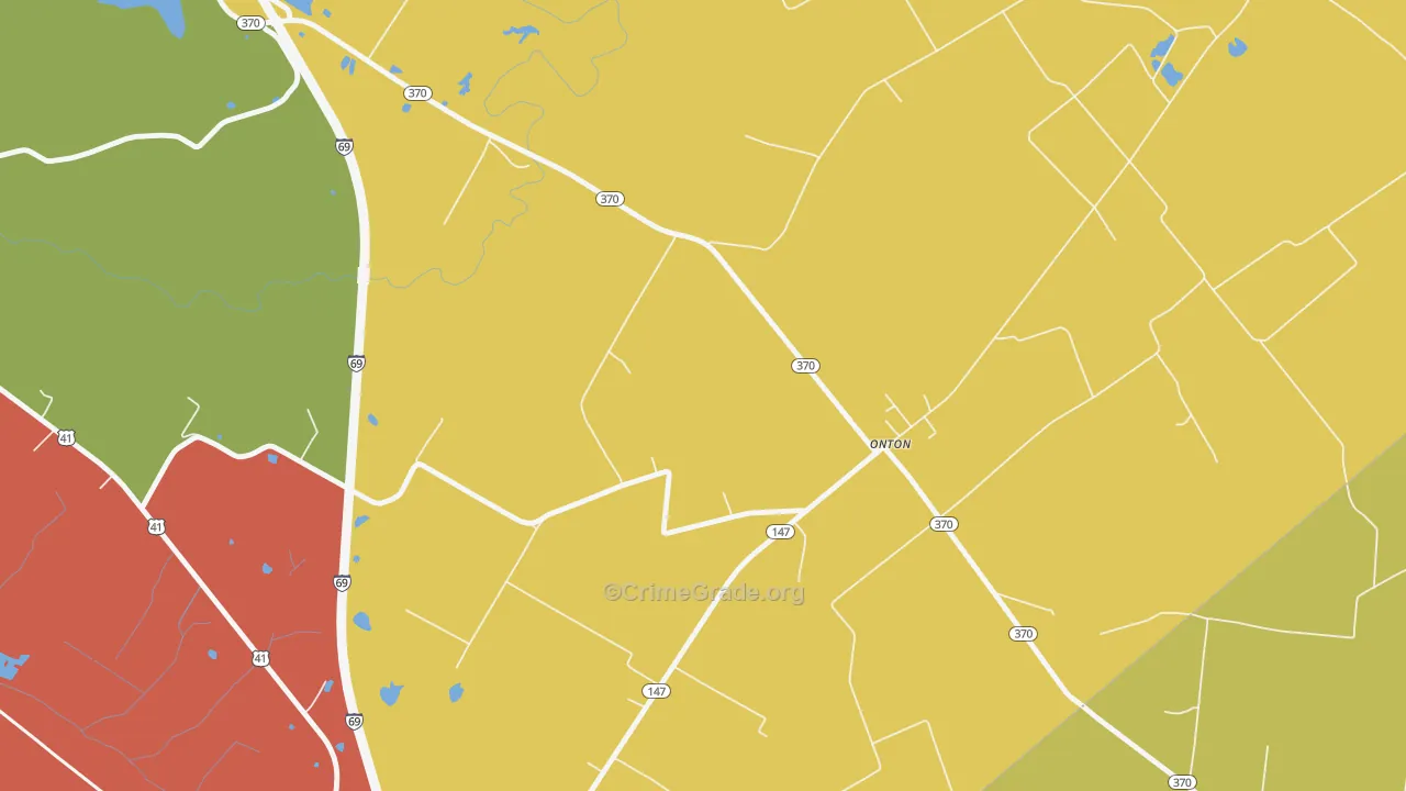 Onton, KY Map of Assault Rates