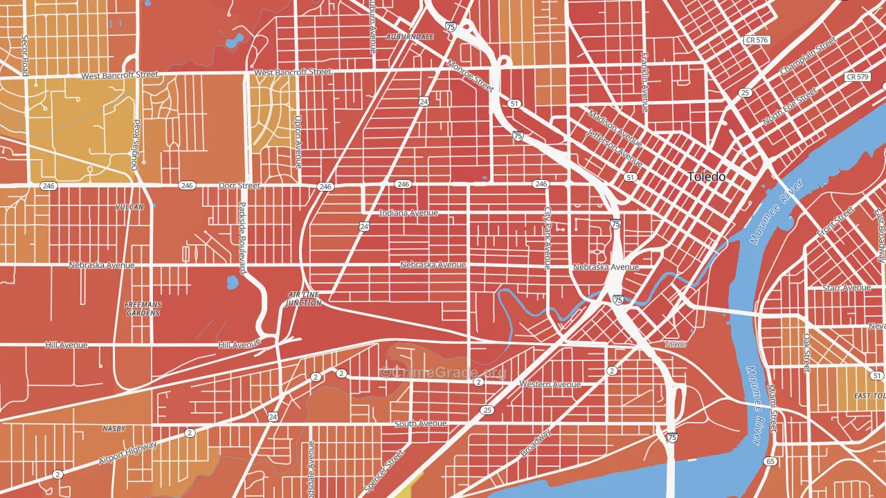 Onyx, Toledo, OH Map of Assault Rates