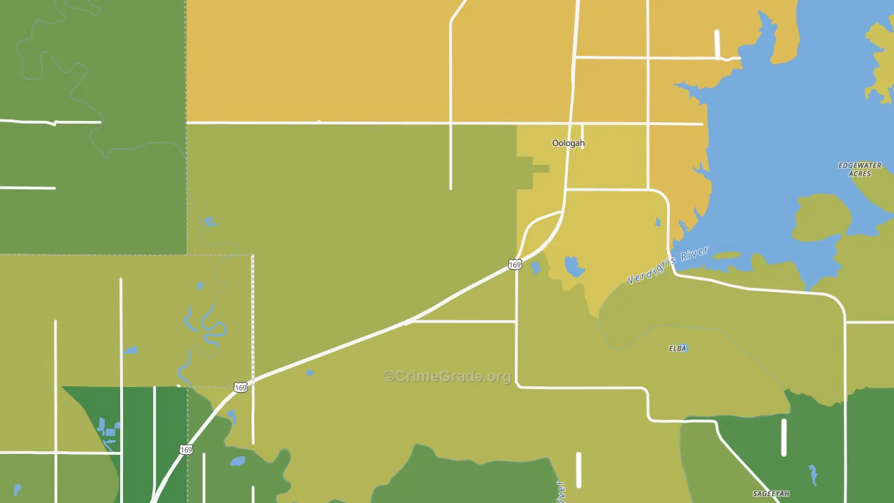Oologah, OK Map of Assault Rates