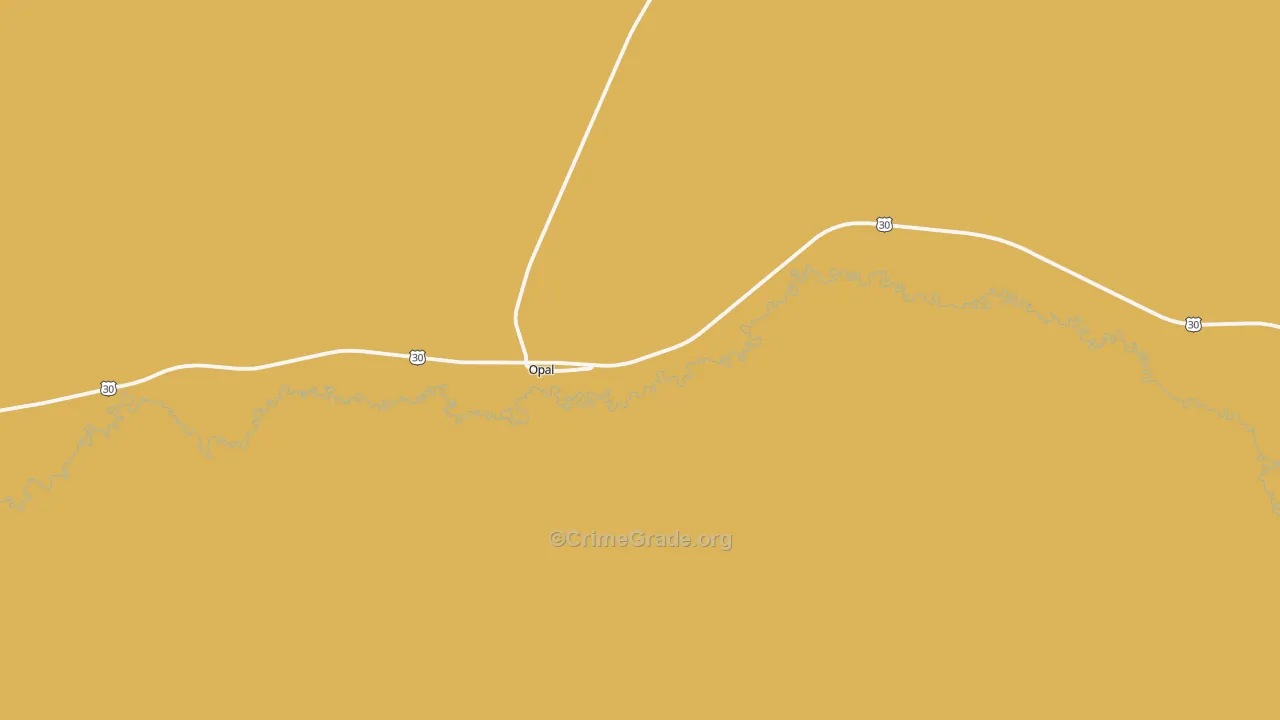 Opal, WY Map of Assault Rates