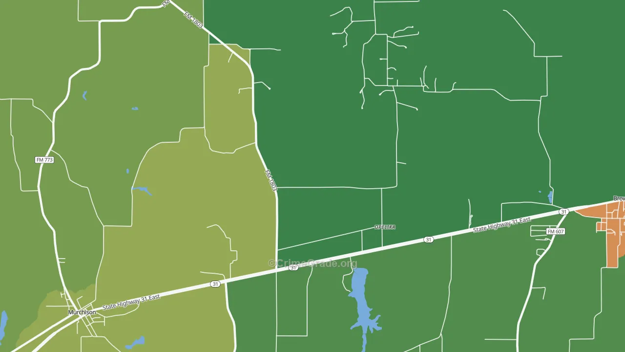Opelika, TX Map of Assault Rates