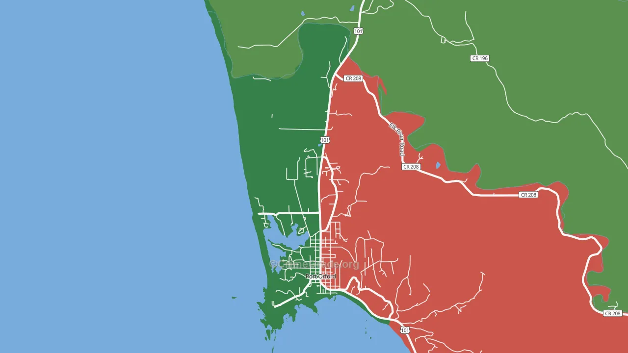 Ophir, OR Map of Assault Rates
