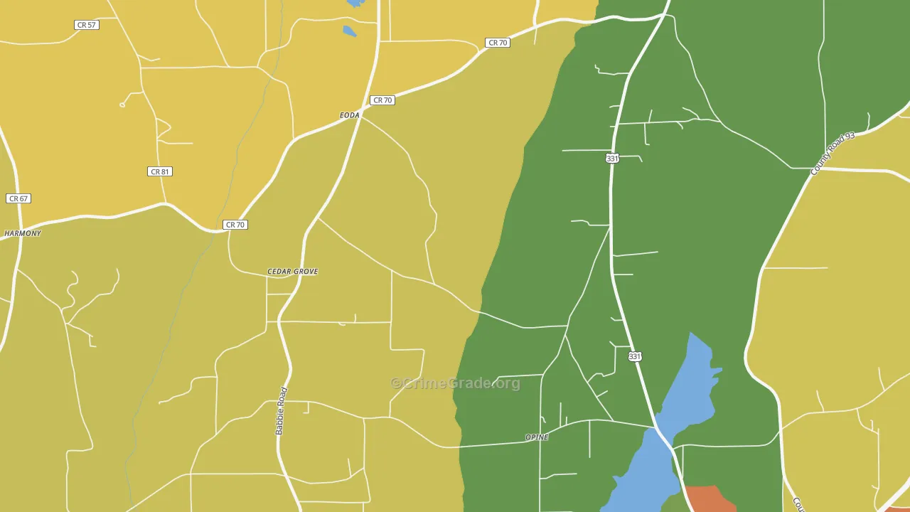 Opine, AL Map of Assault Rates