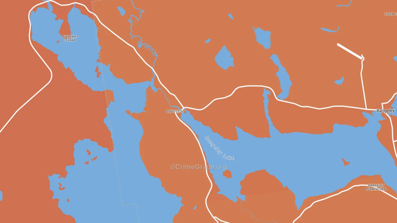 Oquossoc, ME Map of Assault Rates