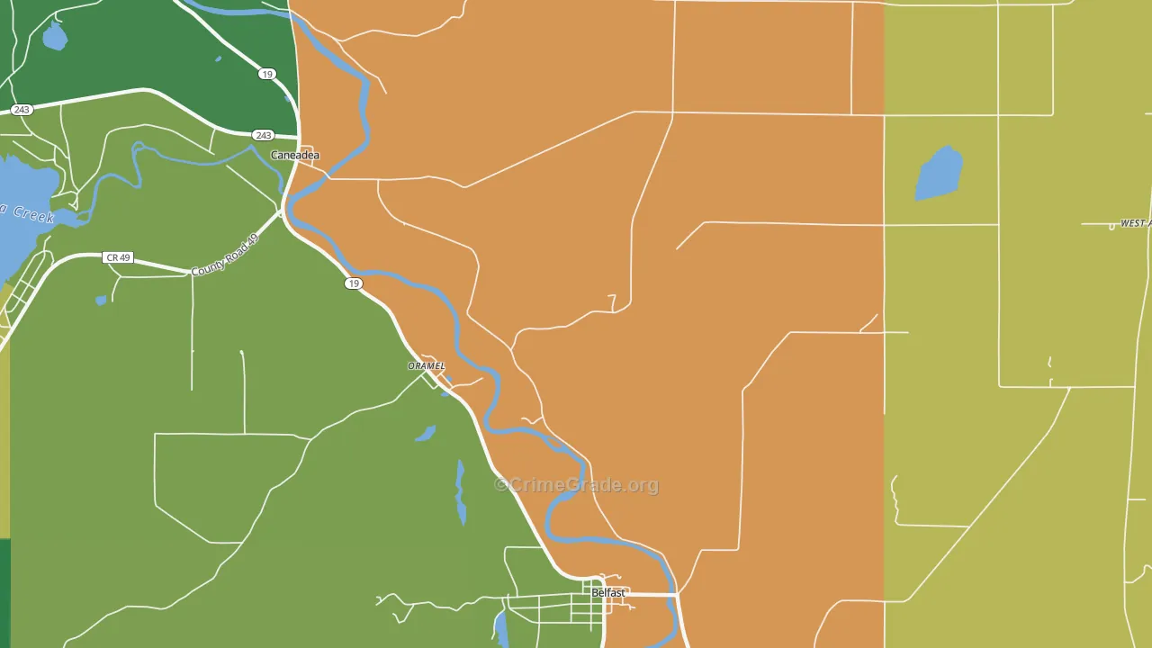 Oramel, NY Map of Assault Rates