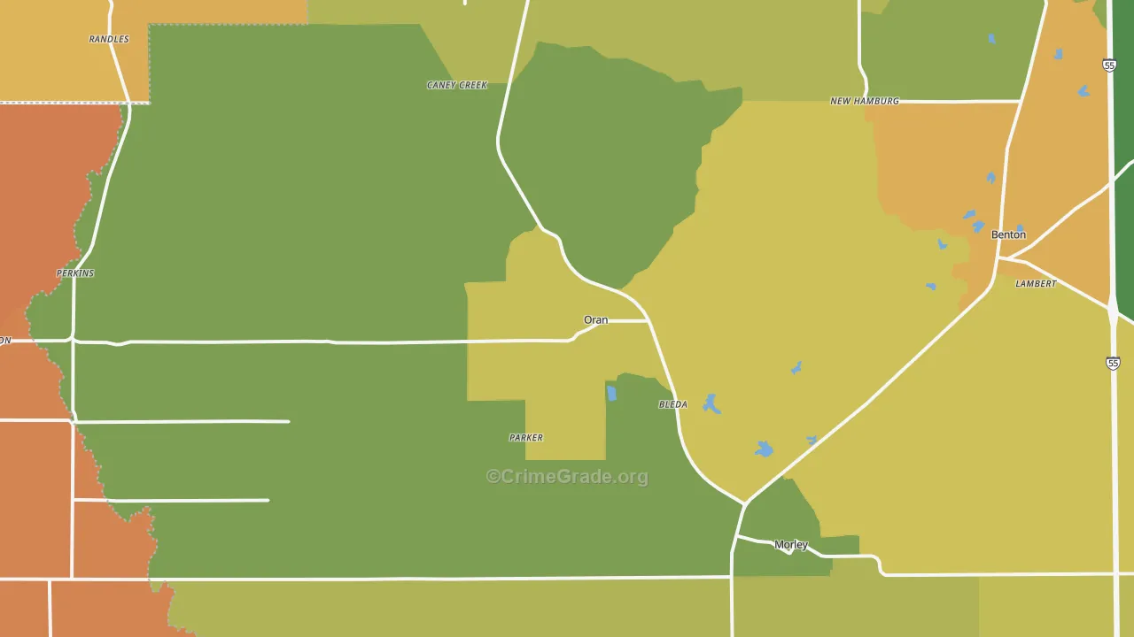 Oran, MO Map of Assault Rates