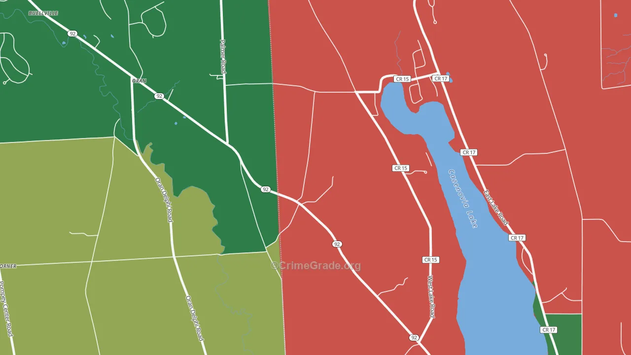 Oran, NY Map of Assault Rates