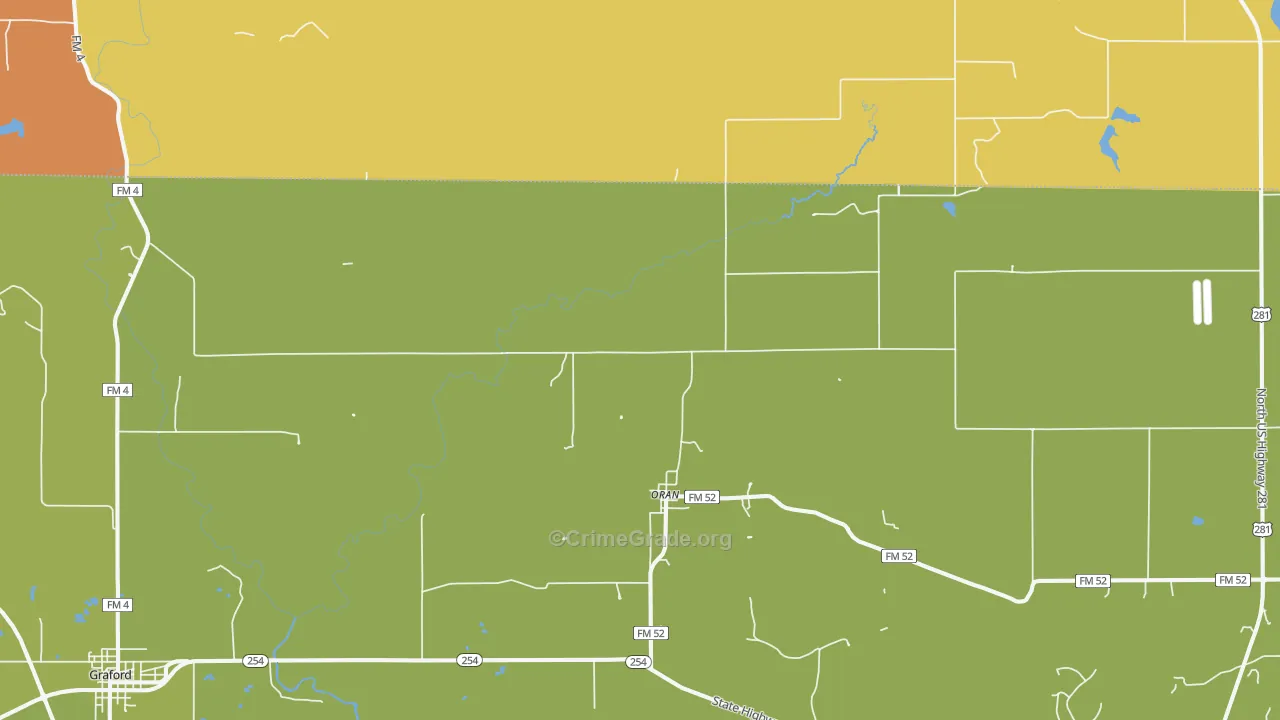 Oran, TX Map of Assault Rates