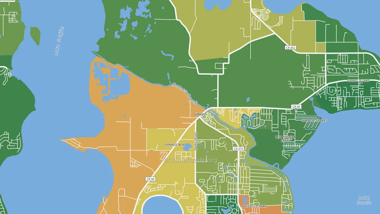 Orange Bend, FL Map of Assault Rates