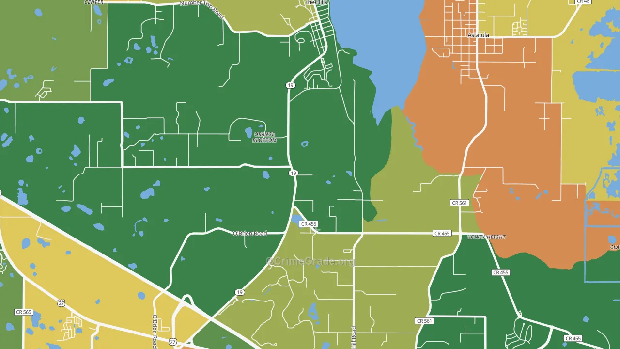 Orange Blossom, FL Map of Assault Rates