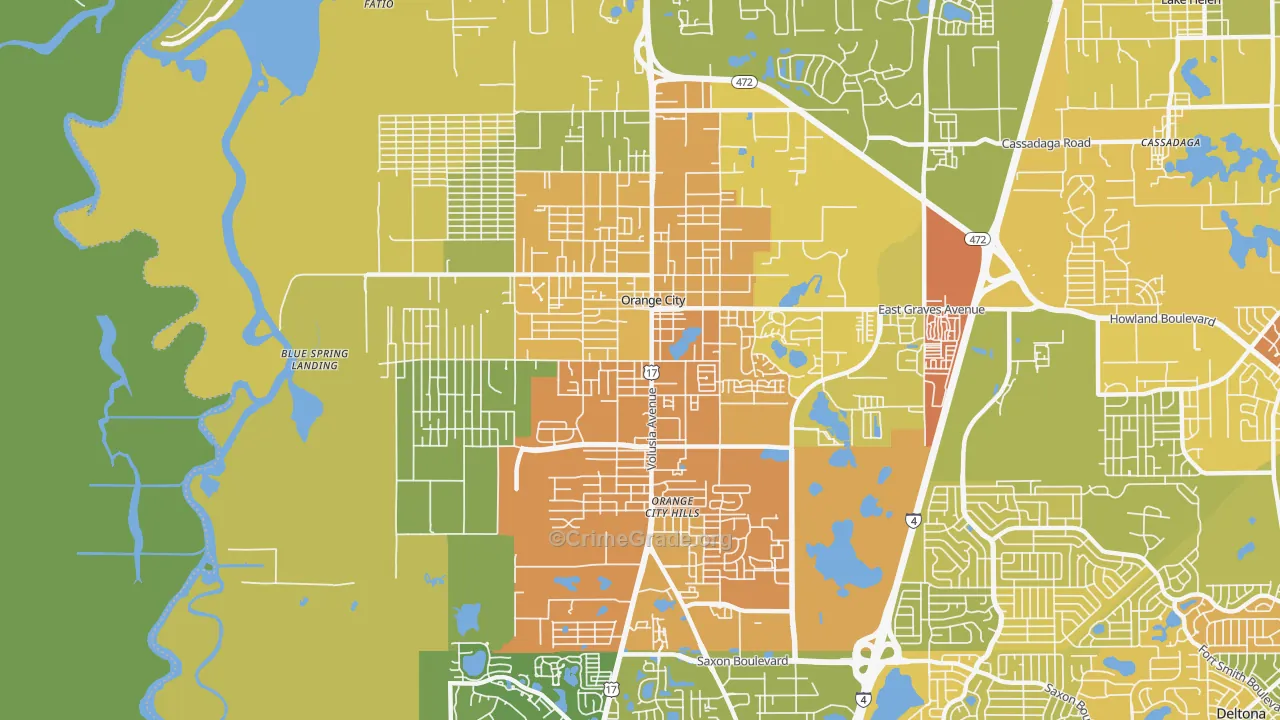 Orange City, FL Map of Assault Rates
