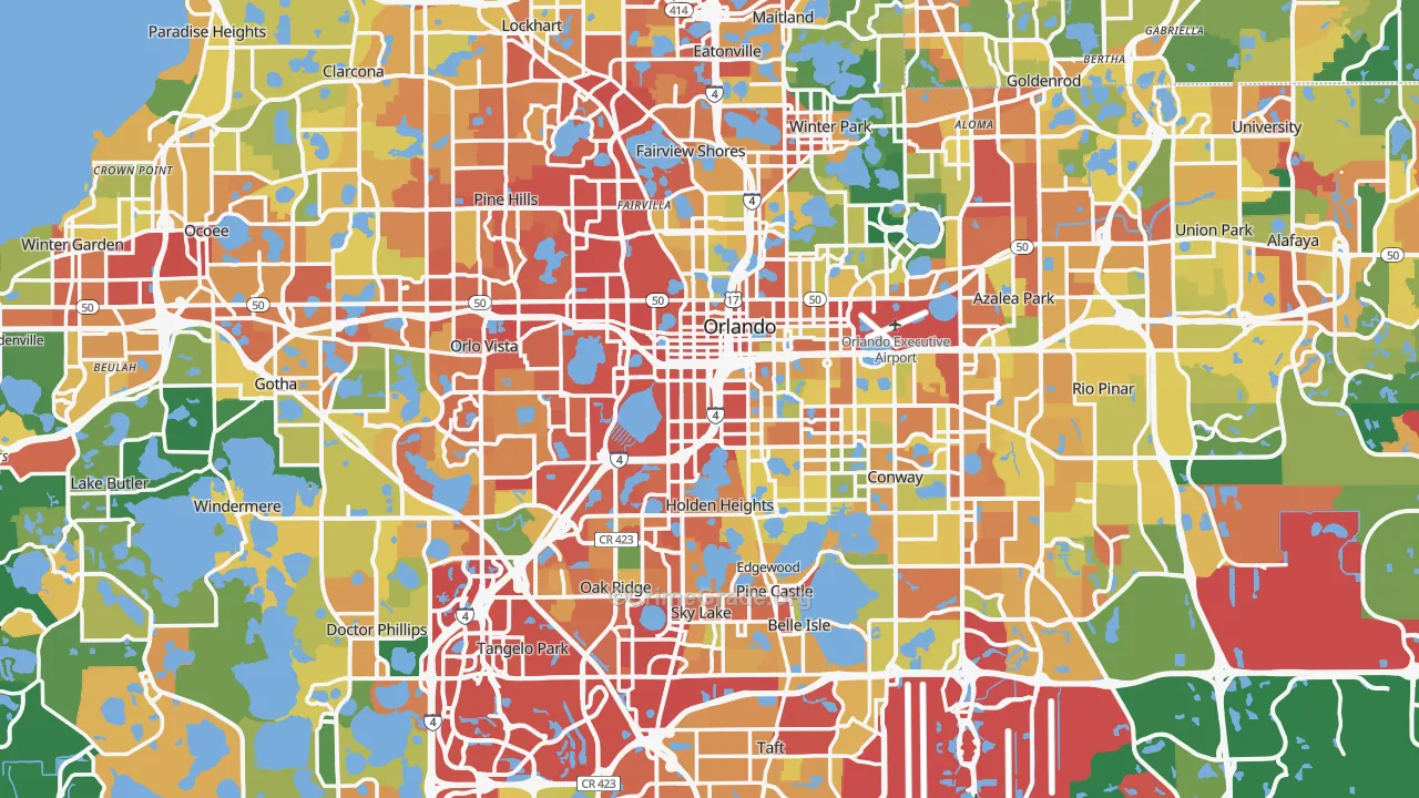 Orange County, FL Map of Assault Rates