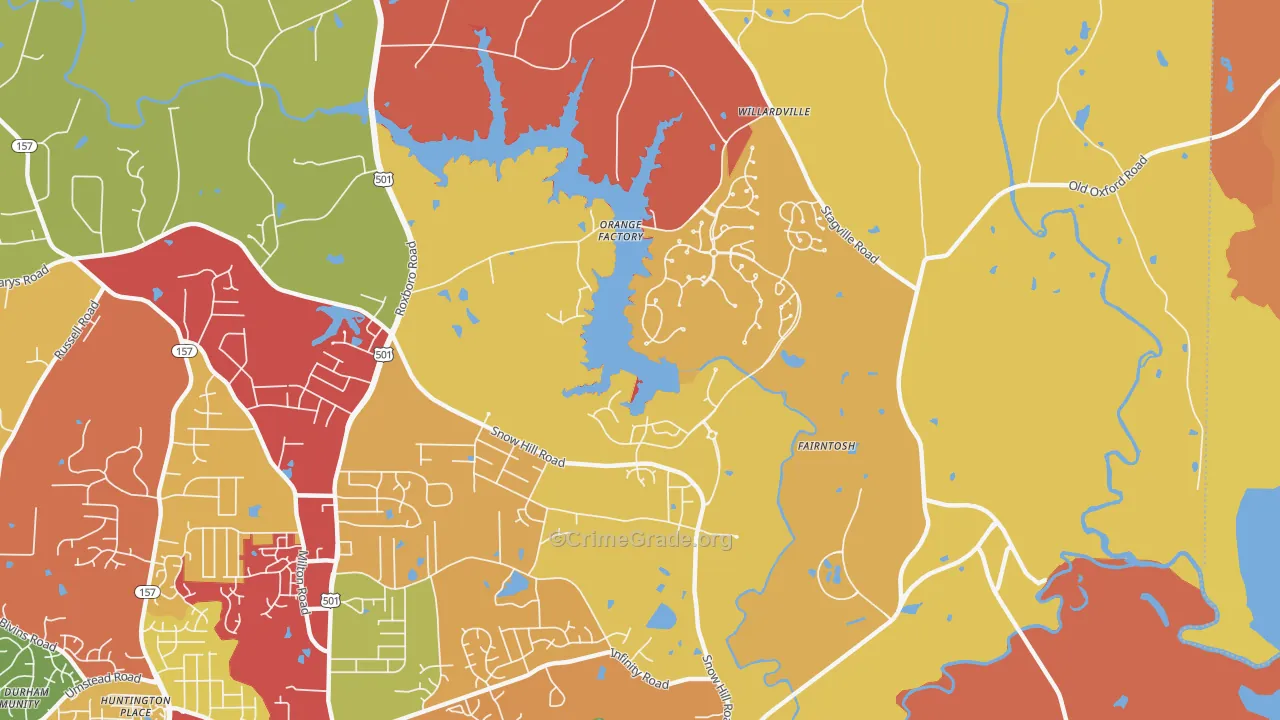 Orange Factory, NC Map of Assault Rates