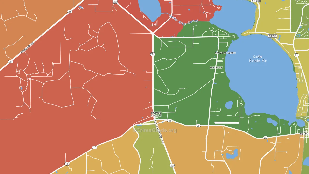 Orange Heights, FL Map of Assault Rates