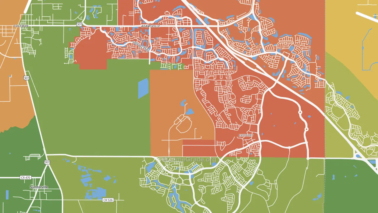 Orange Home, FL Map of Assault Rates