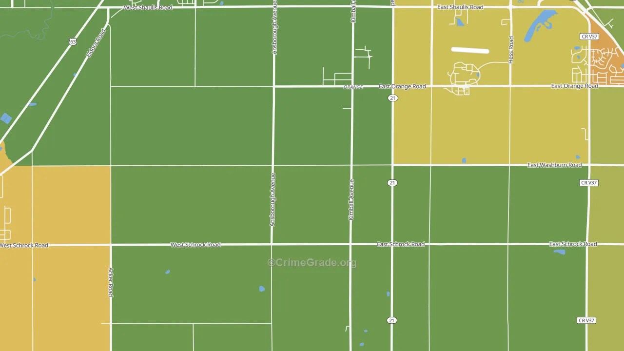 Orange, IA Map of Assault Rates