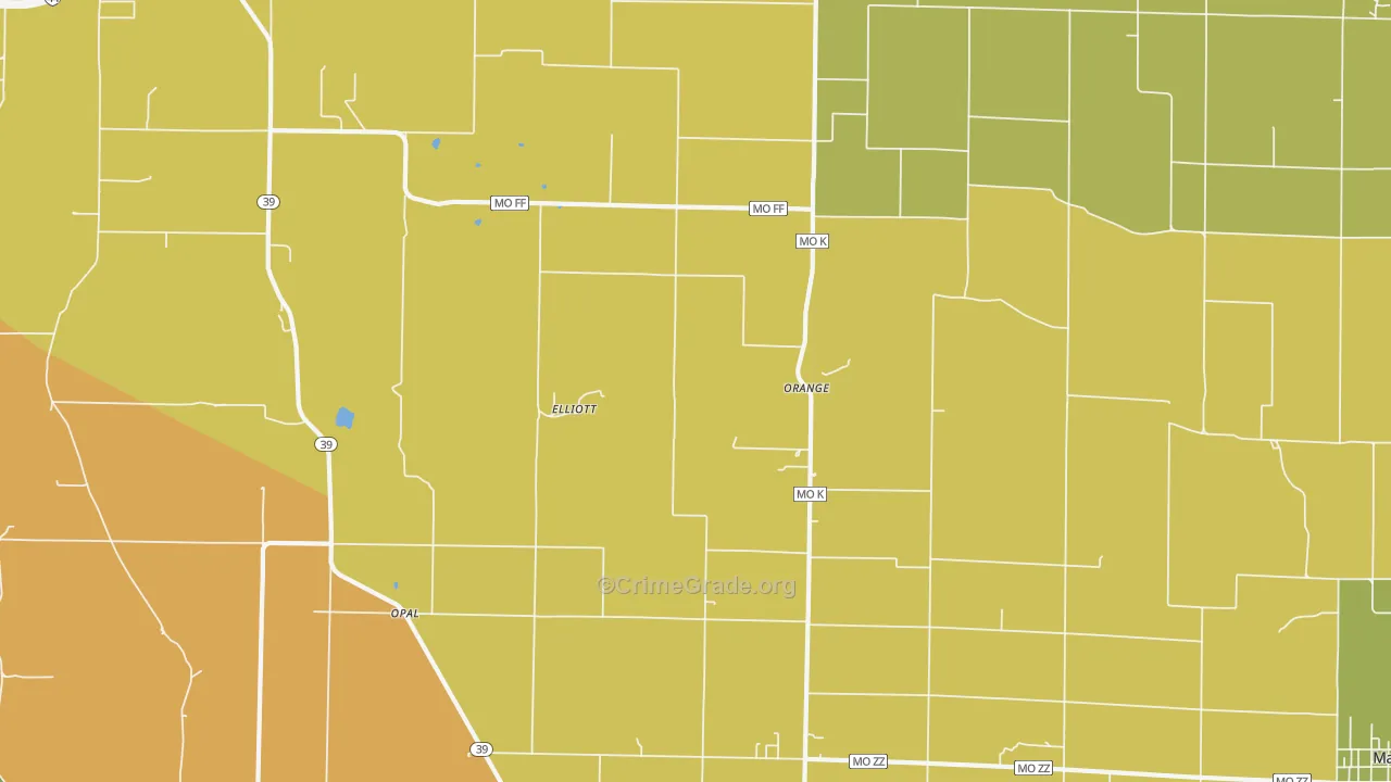 Orange, MO Map of Assault Rates