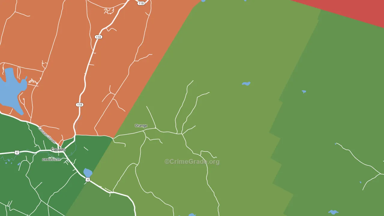 Orange, NH Map of Assault Rates