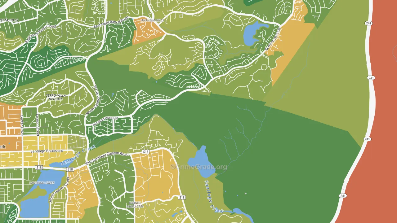 Orange Park Acres, CA Map of Assault Rates