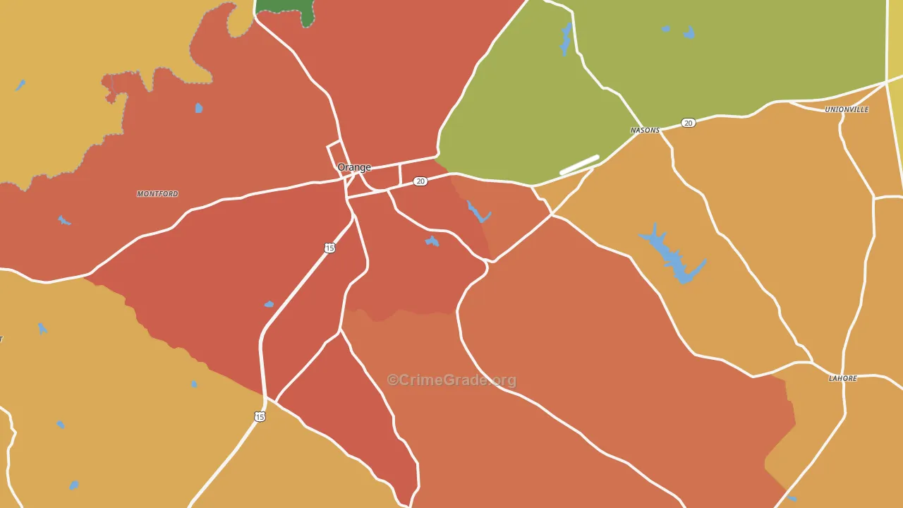 Orange, VA Map of Assault Rates