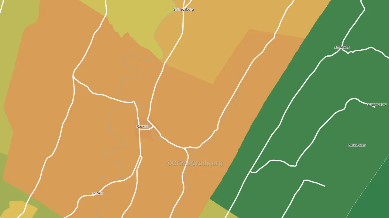 Orbisonia, PA Map of Assault Rates