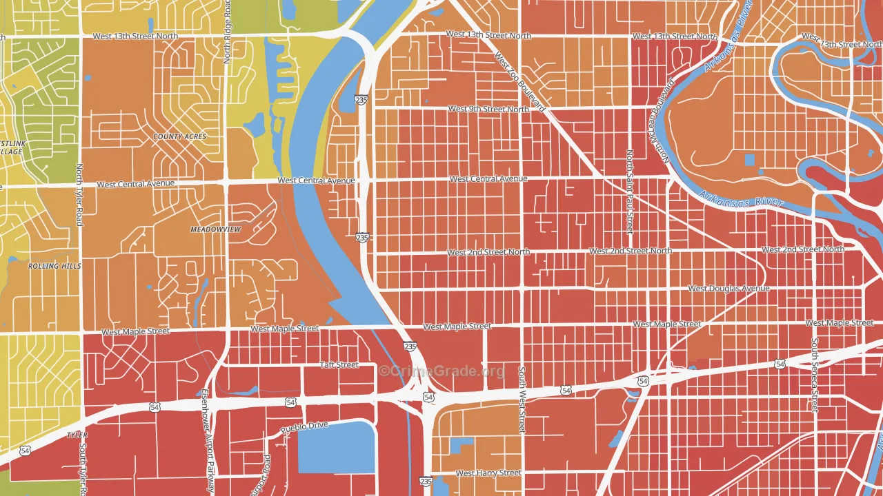 Orchard Breeze, Wichita, KS Map of Assault Rates