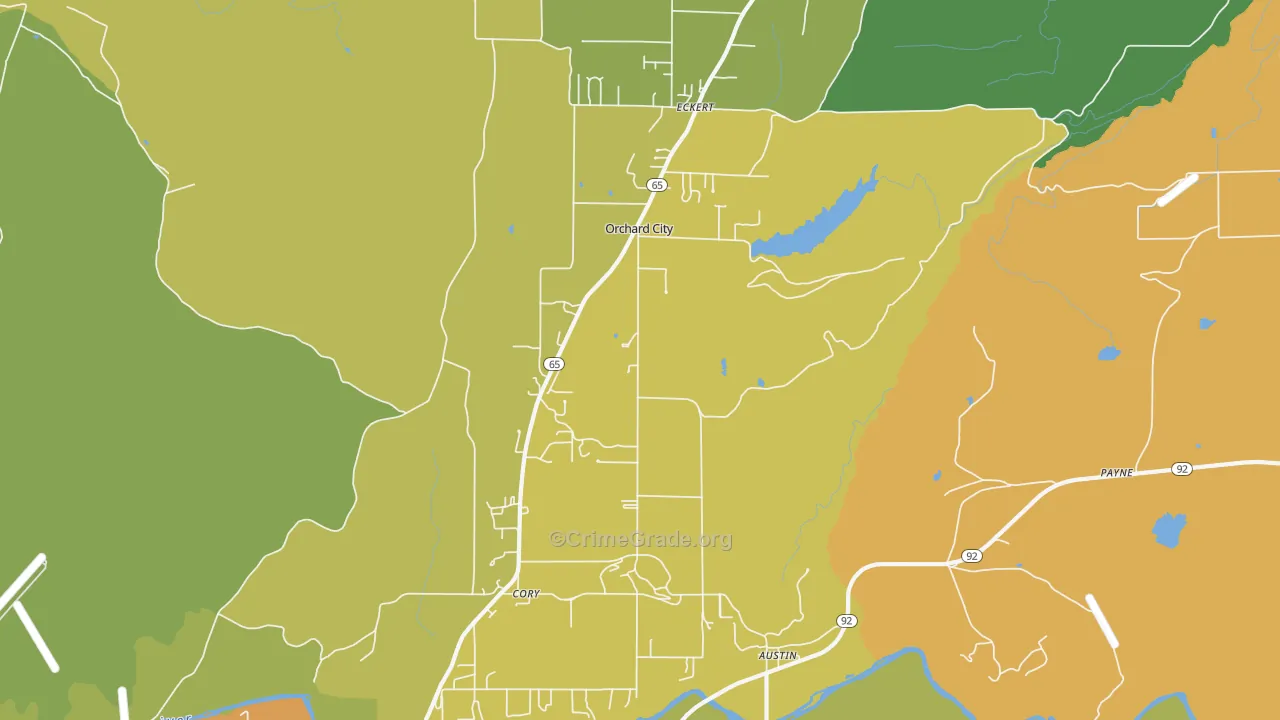 Orchard City, CO Map of Assault Rates