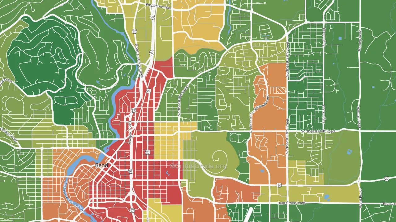Orchard District, Bend, OR Map of Assault Rates