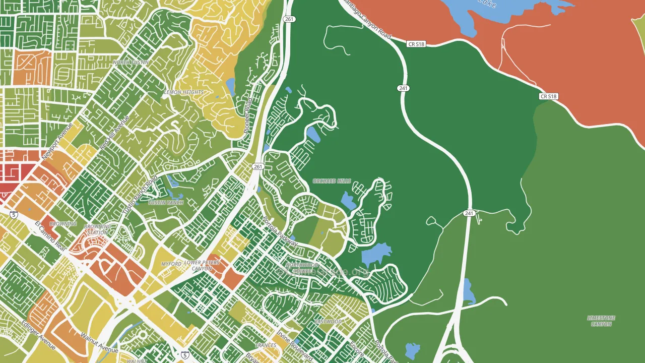Orchard Hills, Irvine, CA Map of Assault Rates