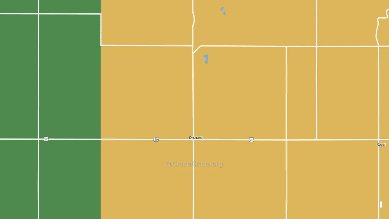 Orchard, NE Map of Assault Rates