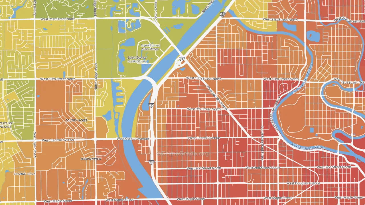 Orchard Park, Wichita, KS Map of Assault Rates