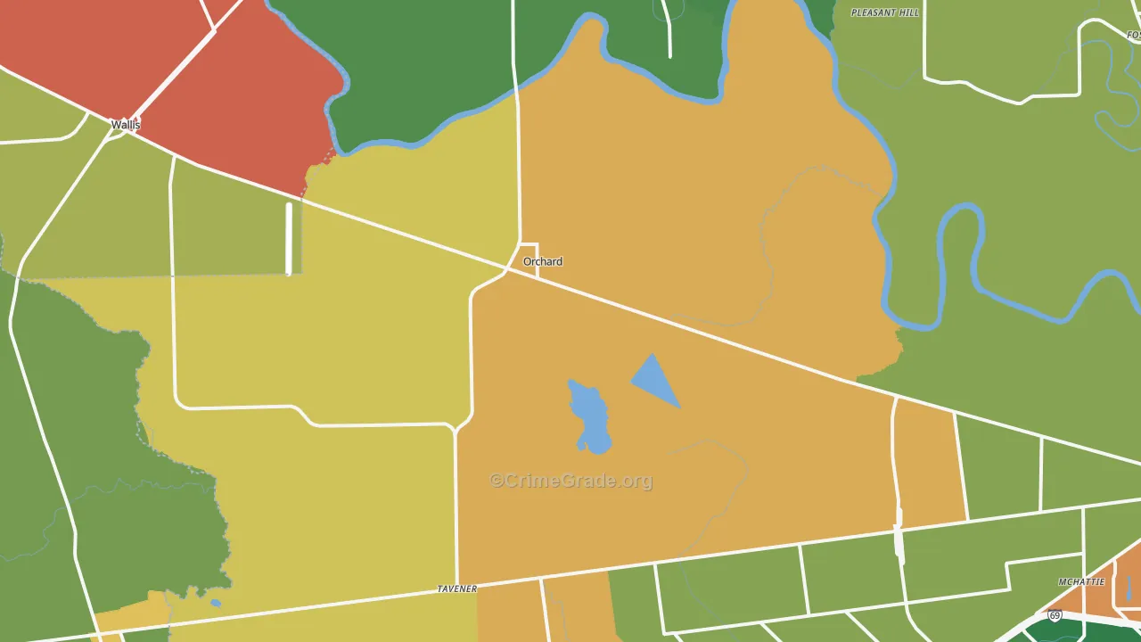 Orchard, TX Map of Assault Rates
