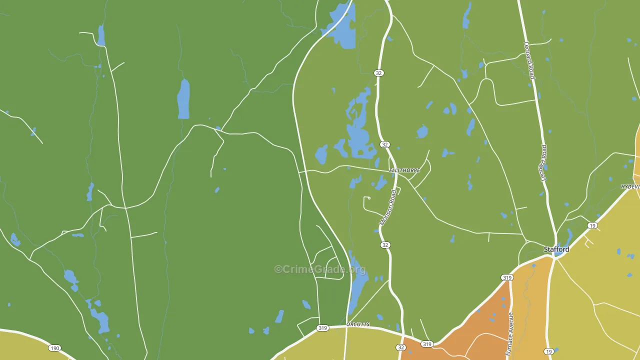 Orcutts, CT Map of Assault Rates