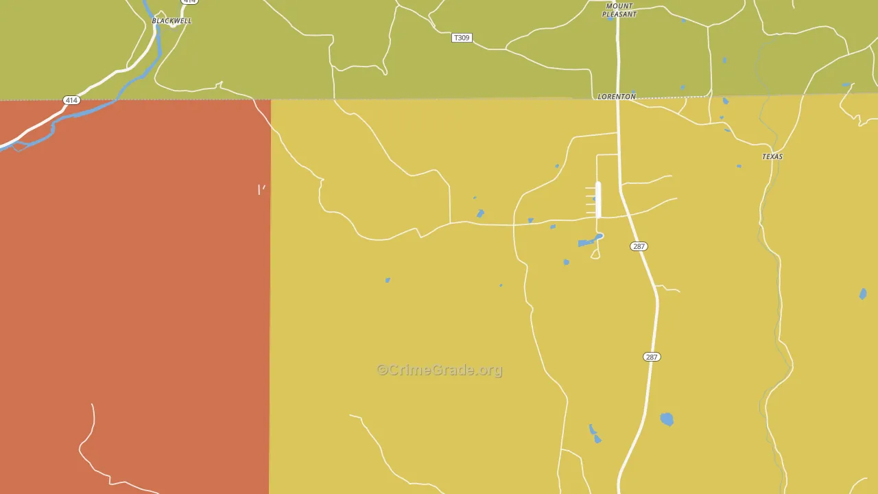 Oregon Hill, PA Map of Assault Rates