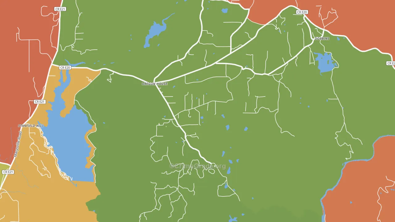 Oregon House, CA Map of Assault Rates