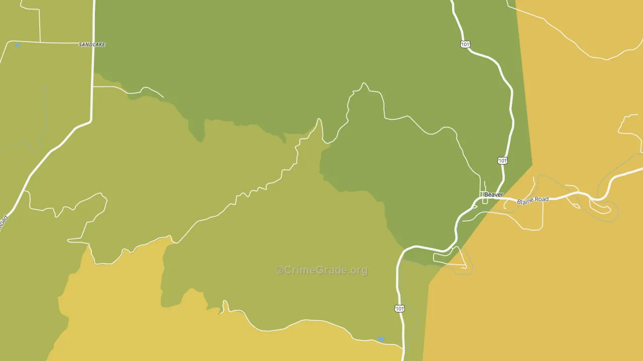 Oretown, OR Map of Assault Rates