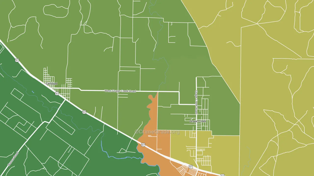Orient, TX Map of Assault Rates