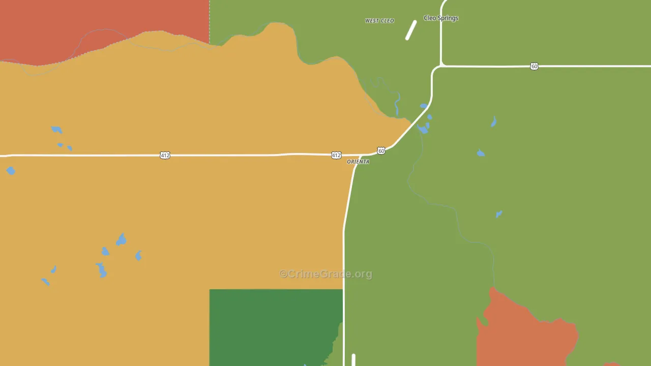 Orienta, OK Map of Assault Rates