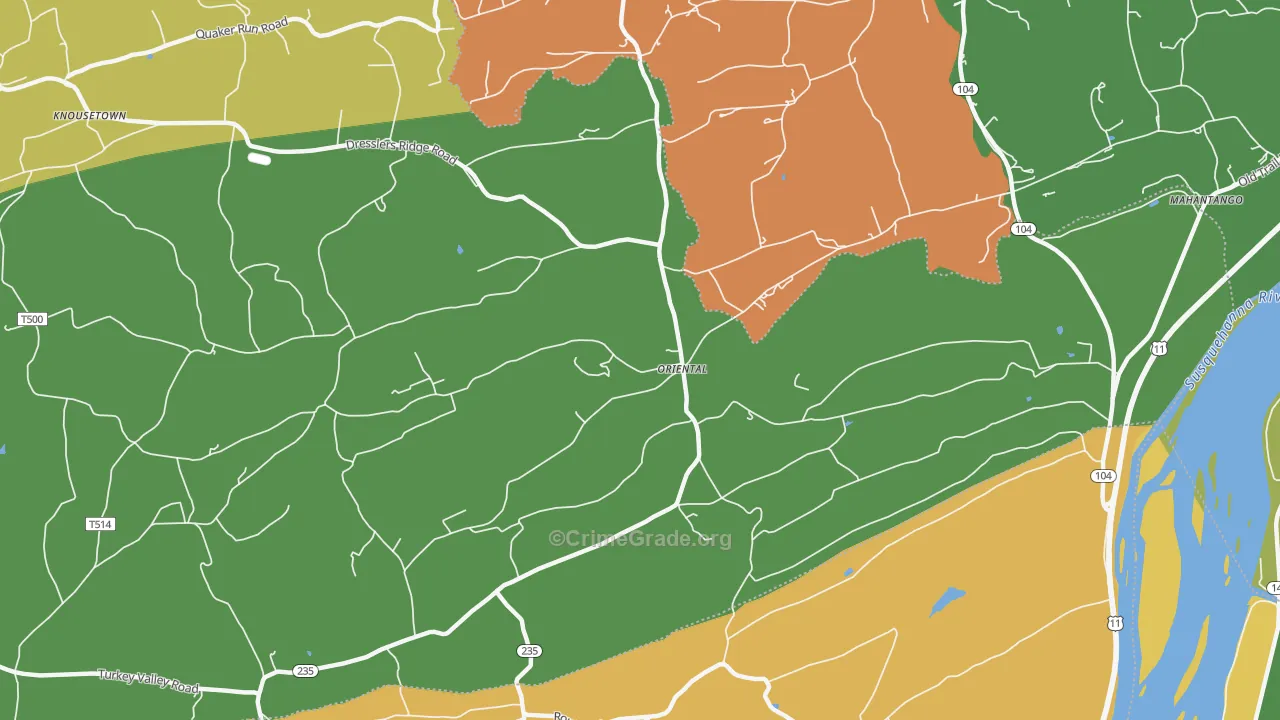 Oriental, PA Map of Assault Rates