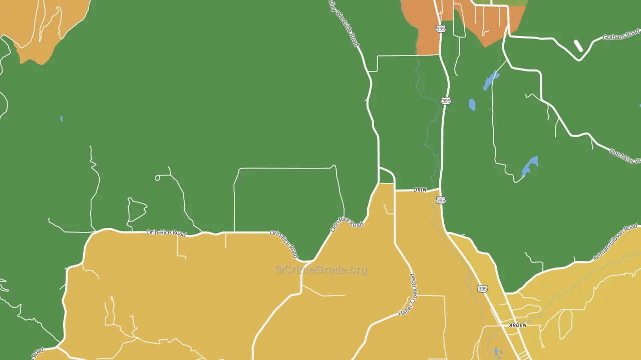 Orin, WA Map of Assault Rates