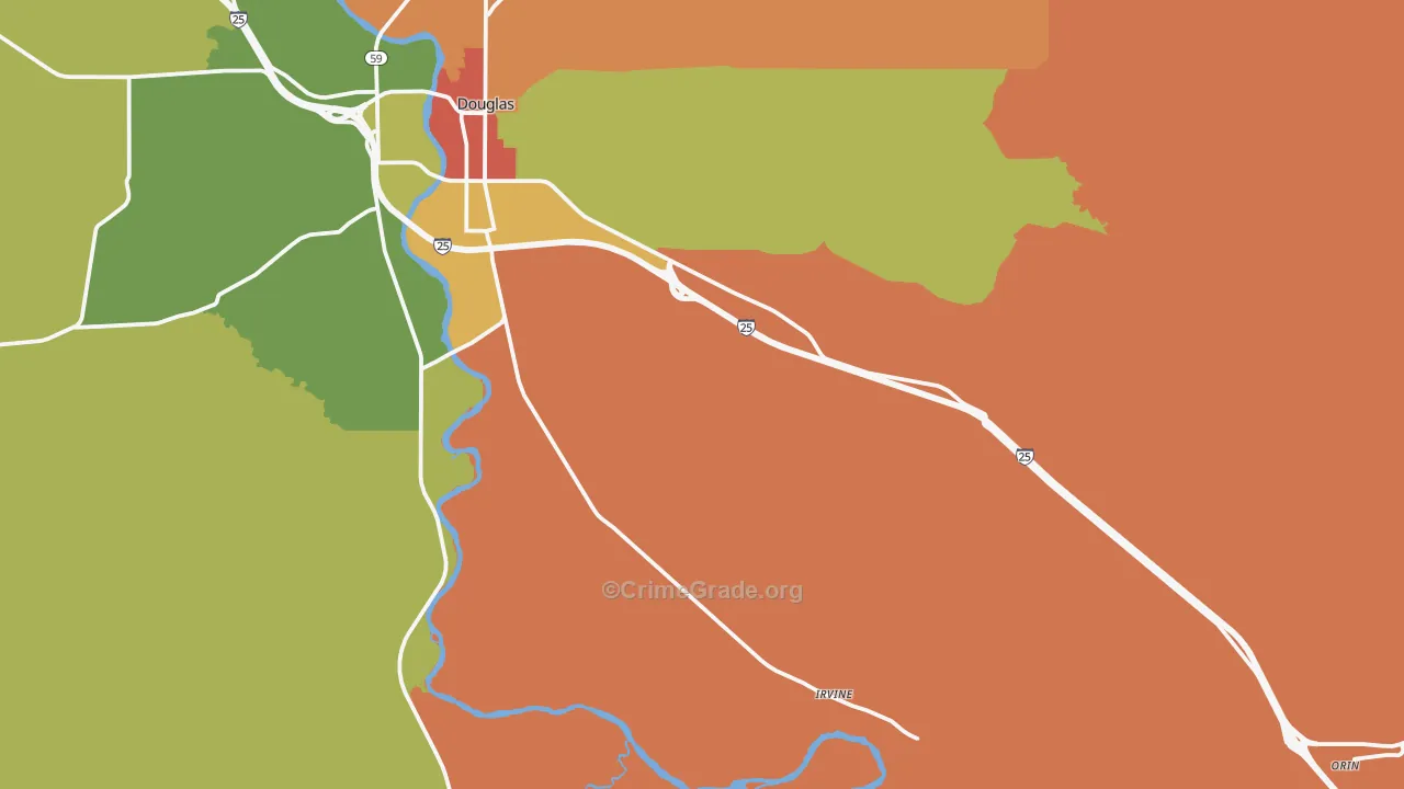 Orin, WY Map of Assault Rates