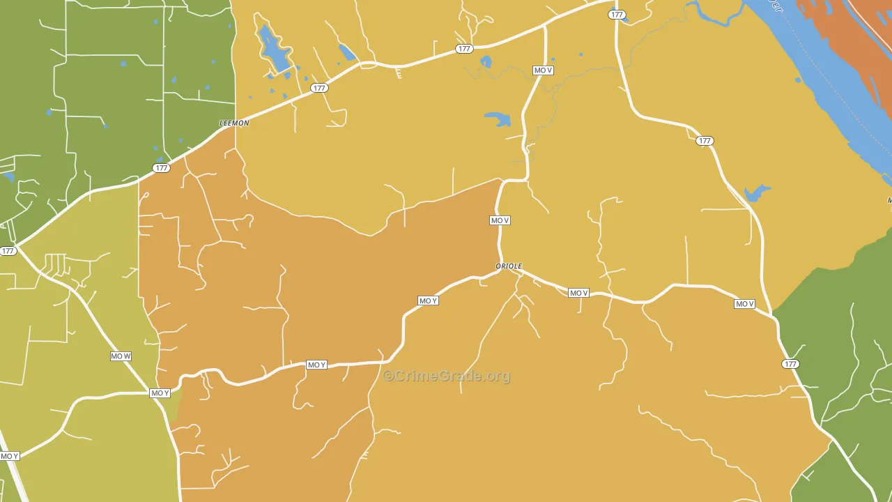 Oriole, MO Map of Assault Rates