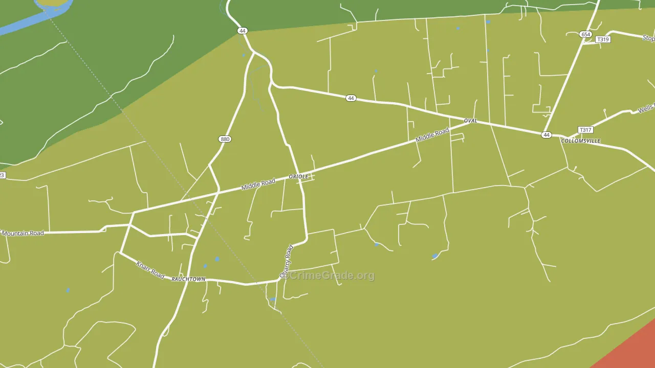 Oriole, PA Map of Assault Rates