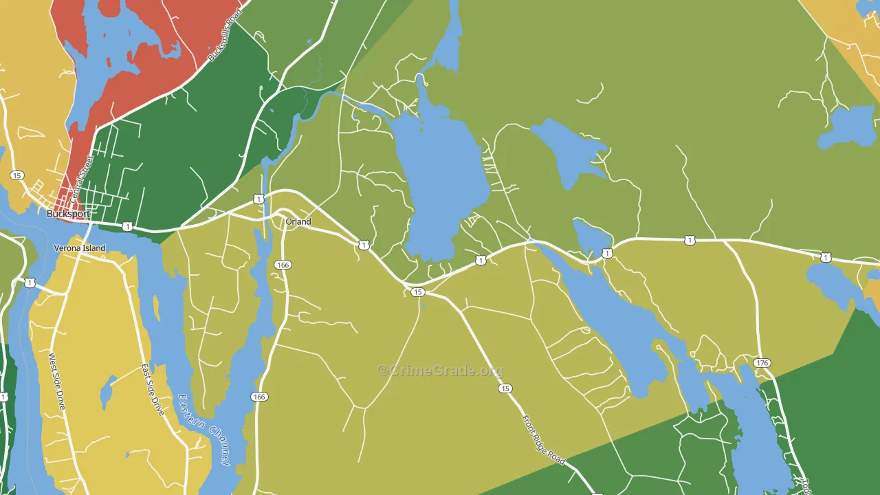 Orland, ME Map of Assault Rates
