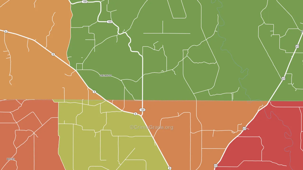Orlando, AR Map of Assault Rates