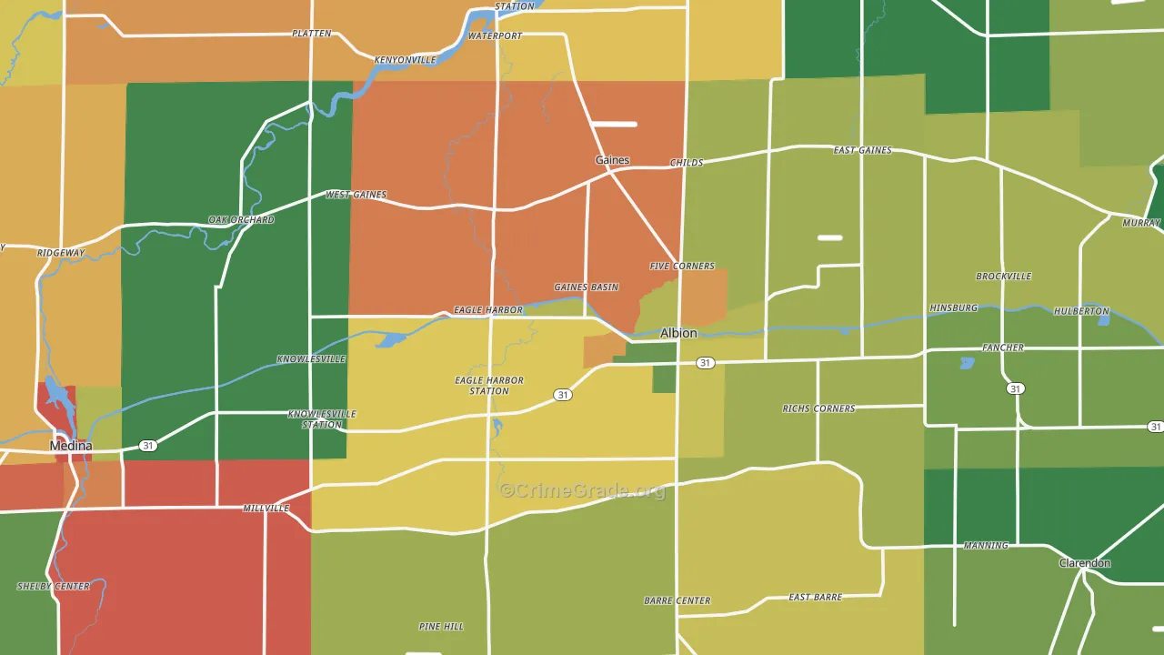 Orleans County, NY Map of Assault Rates
